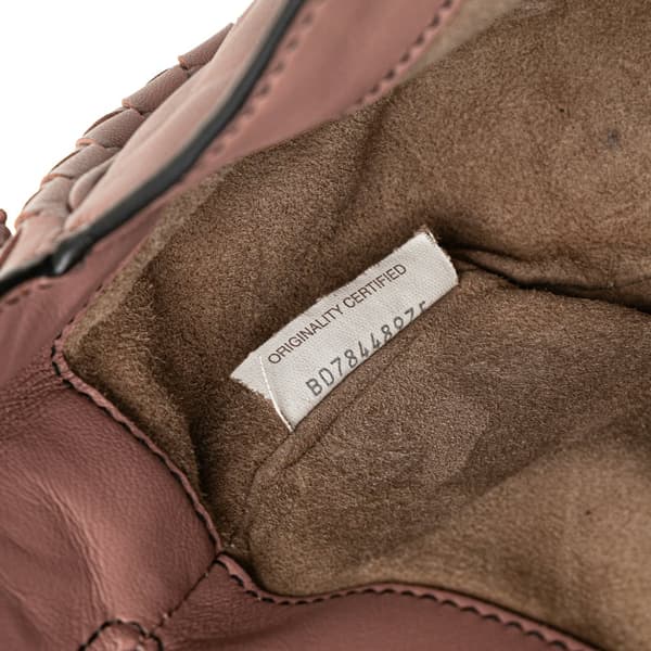 Pre-owned Bottega Veneta Small Nappa Intrecciato Nodini Flap Pink