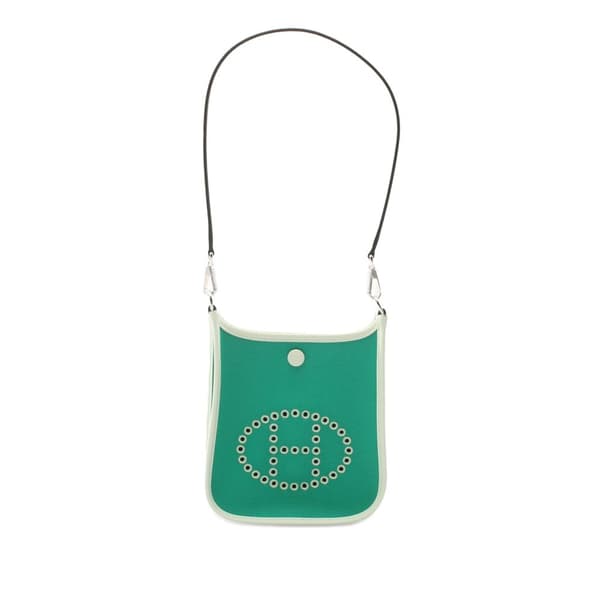 Pre-owned Hermès Toile Officier and Swift Neo Evelyne 16 Green