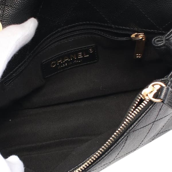 Pre-owned Chanel CC Lambskin and Caviar Chain Around Crossbody Black