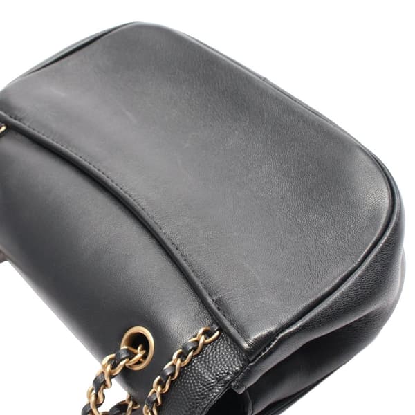 Pre-owned Chanel CC Lambskin and Caviar Chain Around Crossbody Black