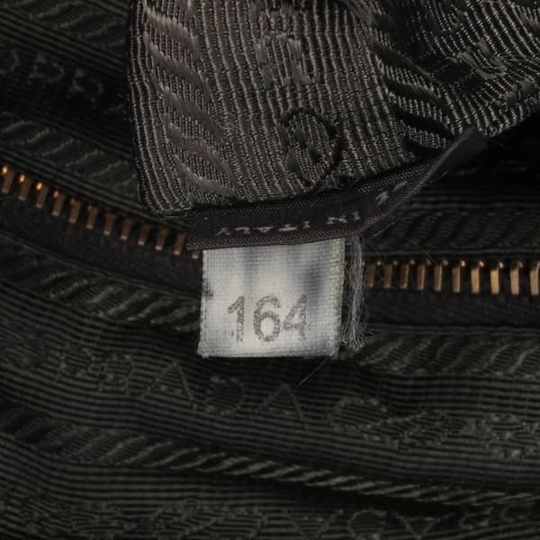 Pre-owned Prada Saffiano Trimmed Tessuto Zip Double Buckle Messenger Bag Black