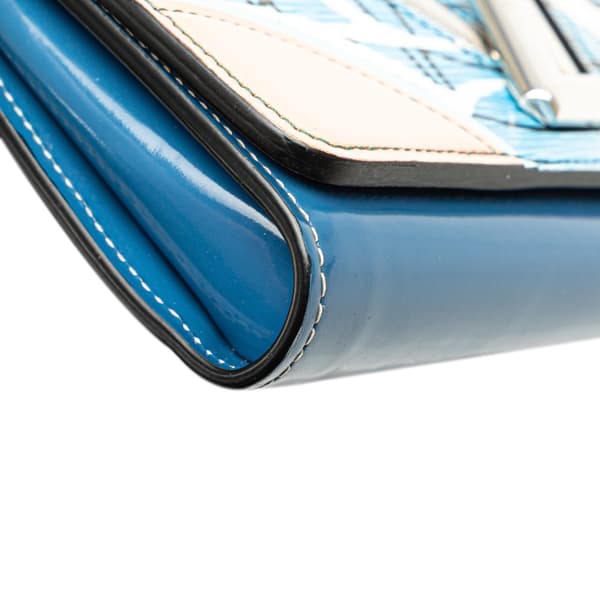 Pre-owned Louis Vuitton Epi Aqua Twist Wallet on Chain Blue
