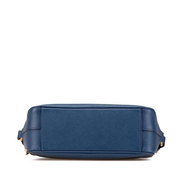 Pre-owned Prada Saffiano Lux Camera Bag Blue