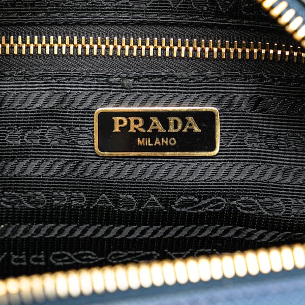 Pre-owned Prada Saffiano Lux Camera Bag Blue