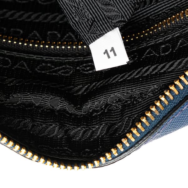 Pre-owned Prada Saffiano Lux Camera Bag Blue