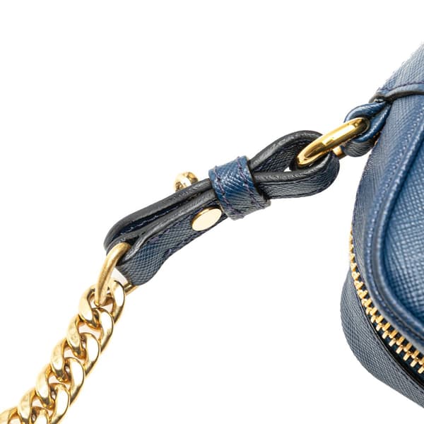 Pre-owned Prada Saffiano Lux Camera Bag Blue