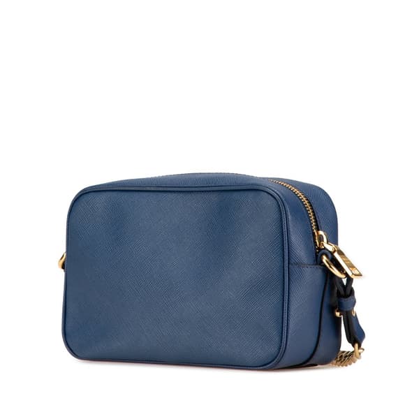 Pre-owned Prada Saffiano Lux Camera Bag Blue
