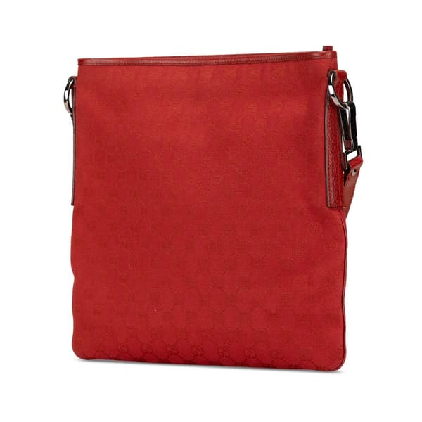 Pre-owned Gucci GG Canvas Crossbody Red