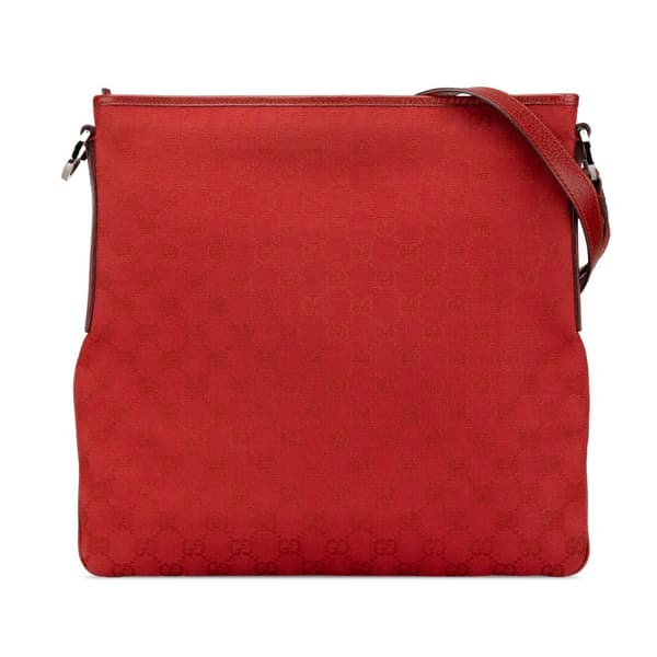 Pre-owned Gucci GG Canvas Crossbody Red