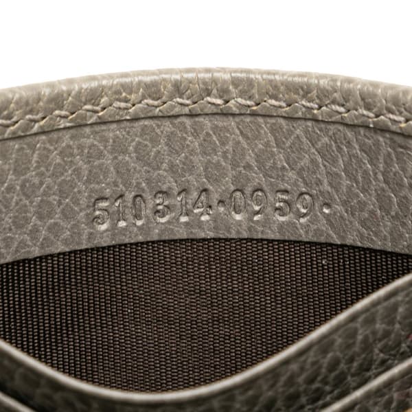 Pre-owned Gucci Leather Interlocking G Dollar Wallet on Chain Gray