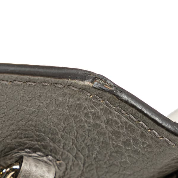 Pre-owned Gucci Leather Interlocking G Dollar Wallet on Chain Gray