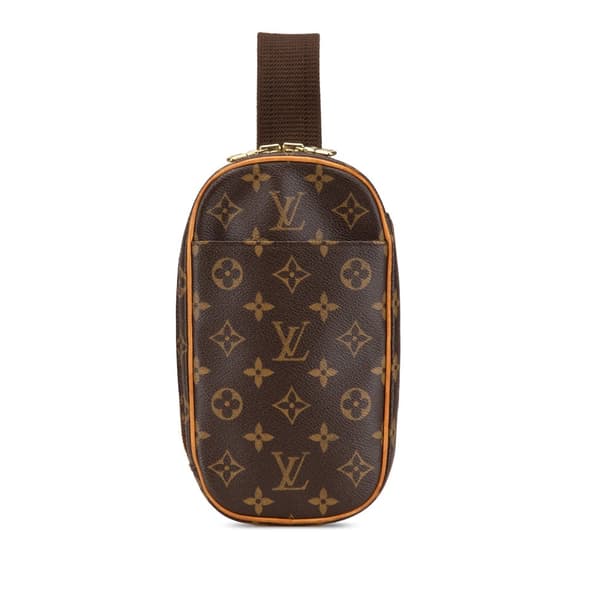 Pre-owned Louis Vuitton Monogram Pochette Gange Brown