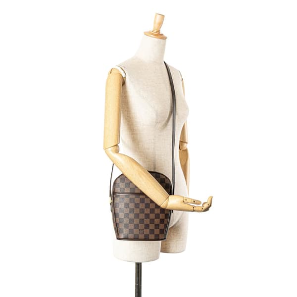 Pre-owned Louis Vuitton Damier Ebene Ipanema PM Brown