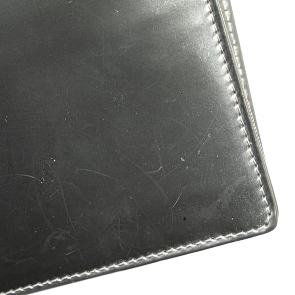 Pre-owned Dior Metallic Patent Microcannage Diorama Wallet on Chain Silver