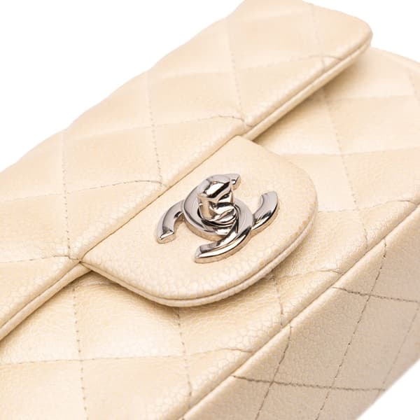 Pre-owned Chanel Extra Mini Rectangular Classic Caviar Single Flap Brown
