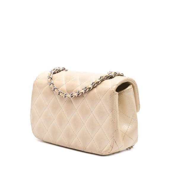 Pre-owned Chanel Extra Mini Rectangular Classic Caviar Single Flap Brown