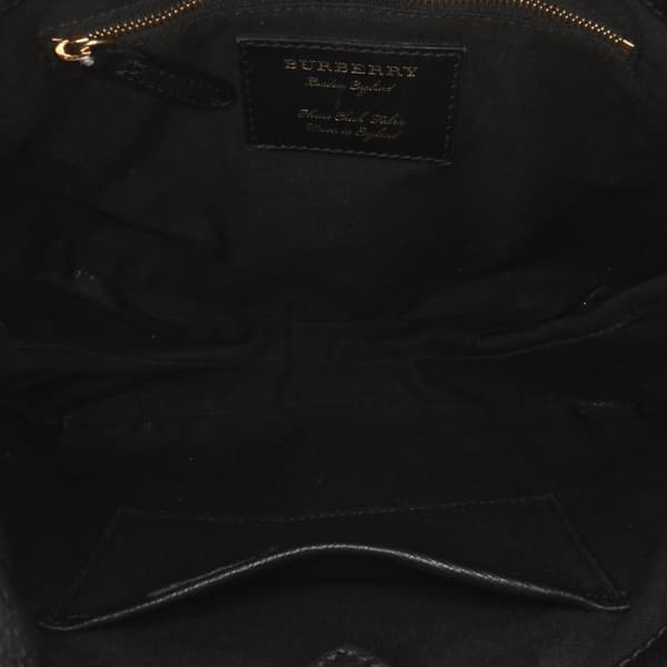 Pre-owned Burberry Small Leather and House Check Canvas Bingley Crossbody Black