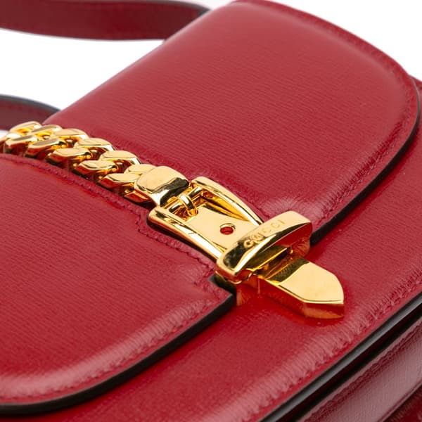 Pre-owned Gucci Mini Leather Sylvie 1969 Crossbody Red