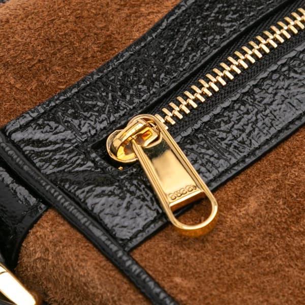 Pre-owned Gucci Mini Suede Ophidia Crossbody Brown