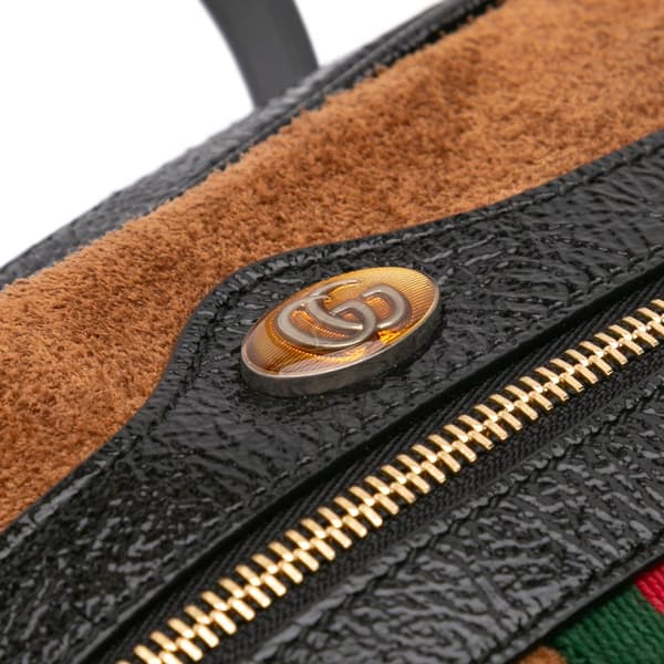 Pre-owned Gucci Mini Suede Ophidia Crossbody Brown