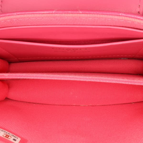 Pre-owned Chanel CC Quilted Lambskin Flap Clutch On Chain Pink
