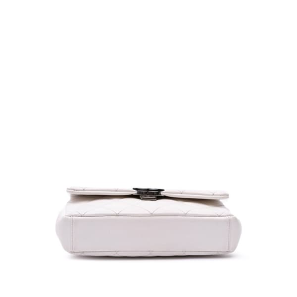 Pre-owned Chanel Small Quilted Caviar My Everything Flap White