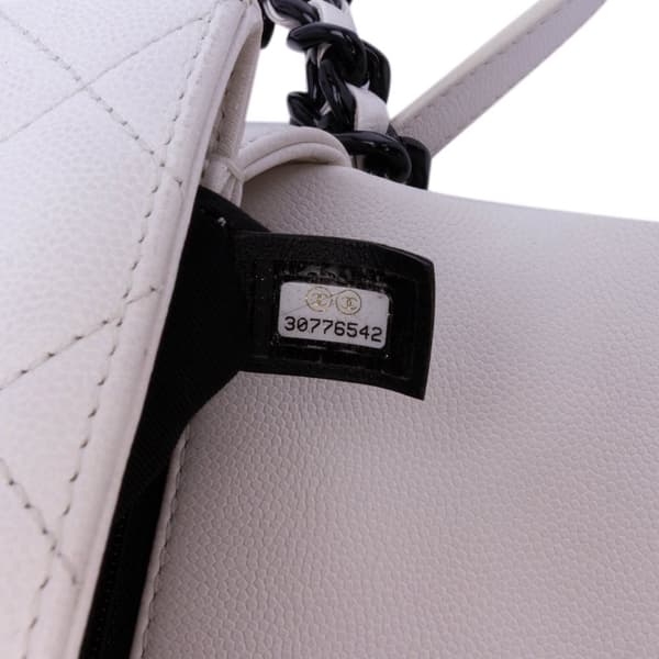 Pre-owned Chanel Small Quilted Caviar My Everything Flap White