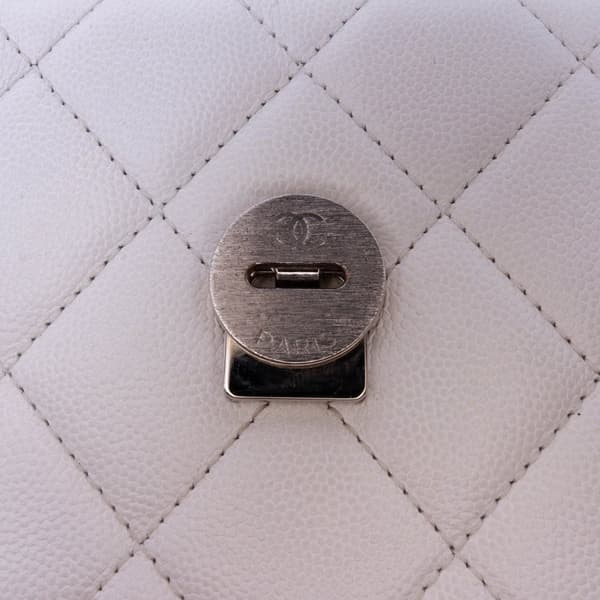 Pre-owned Chanel Small Quilted Caviar My Everything Flap White