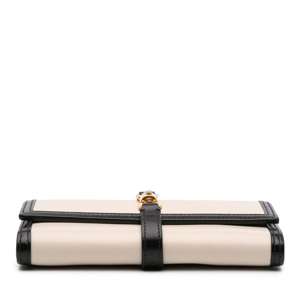 Pre-owned Gucci Bicolor Calfskin Jackie 1961 Wallet On Chain White