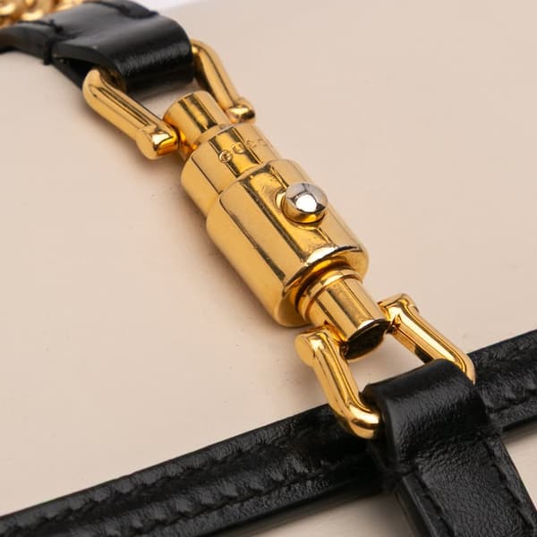 Pre-owned Gucci Bicolor Calfskin Jackie 1961 Wallet On Chain White