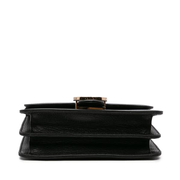 Pre-owned Gucci Small Dollar Calfskin Interlocking G Crossbody Black