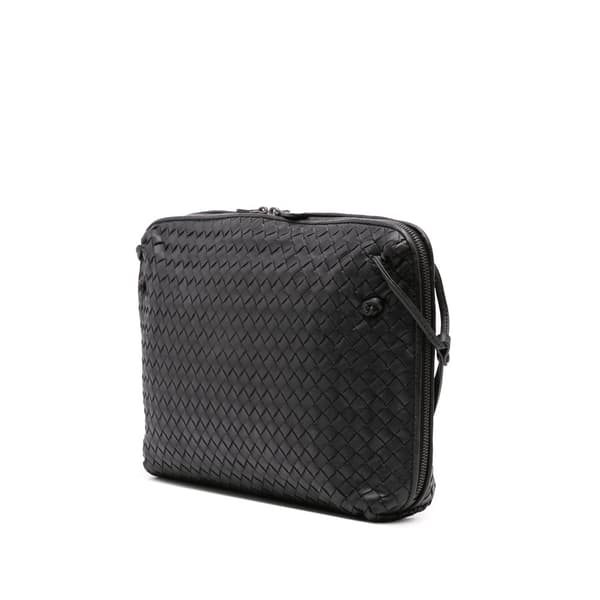 Pre-owned Bottega Veneta Large Nappa Intrecciato Nodini Crossbody Black