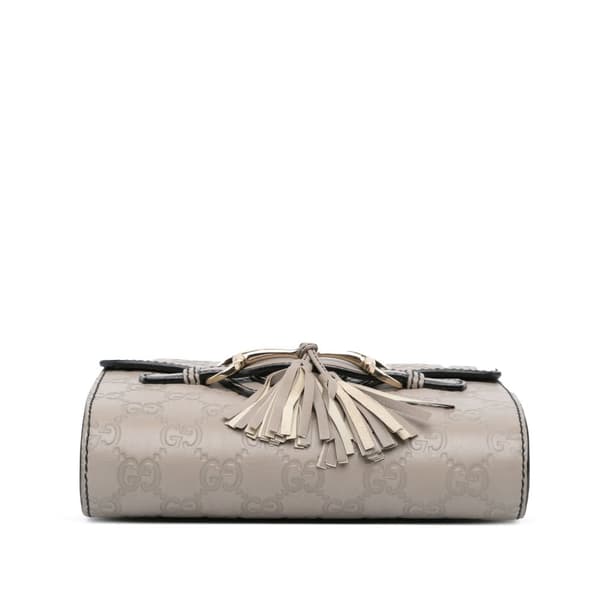Pre-owned Gucci Mini Guccissima Emily Crossbody Gray