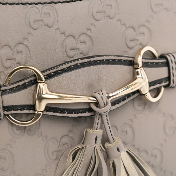 Pre-owned Gucci Mini Guccissima Emily Crossbody Gray