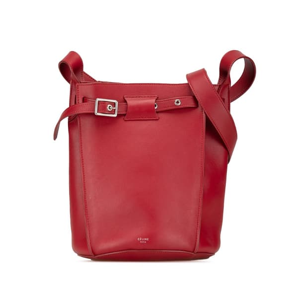 Pre-owned Celine Leather Big Bag Bucket Crossbody Red