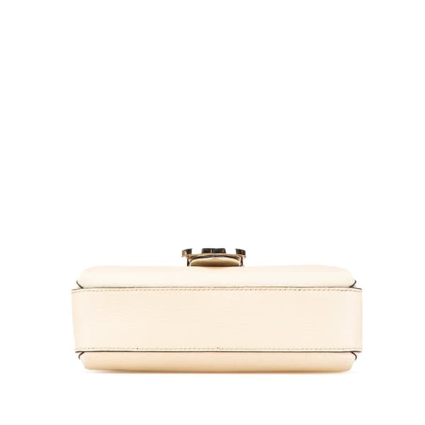 Pre-owned Gucci Small Dollar Calfskin Interlocking G Crossbody White