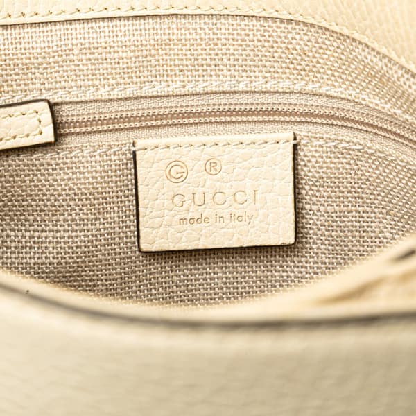 Pre-owned Gucci Small Dollar Calfskin Interlocking G Crossbody White