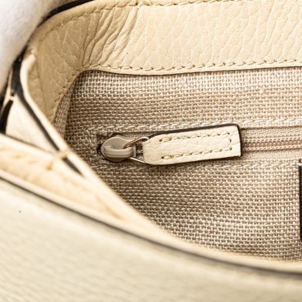 Pre-owned Gucci Small Dollar Calfskin Interlocking G Crossbody White