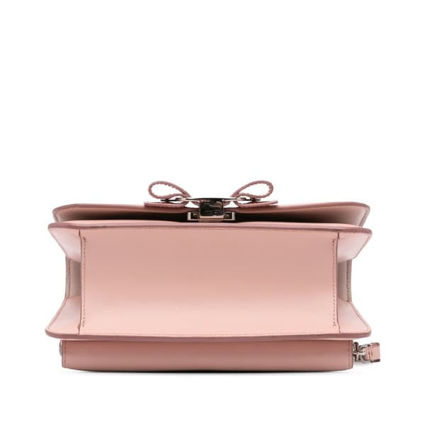 Pre-owned Ferragamo Vara Leather Bow Crossbody Pink