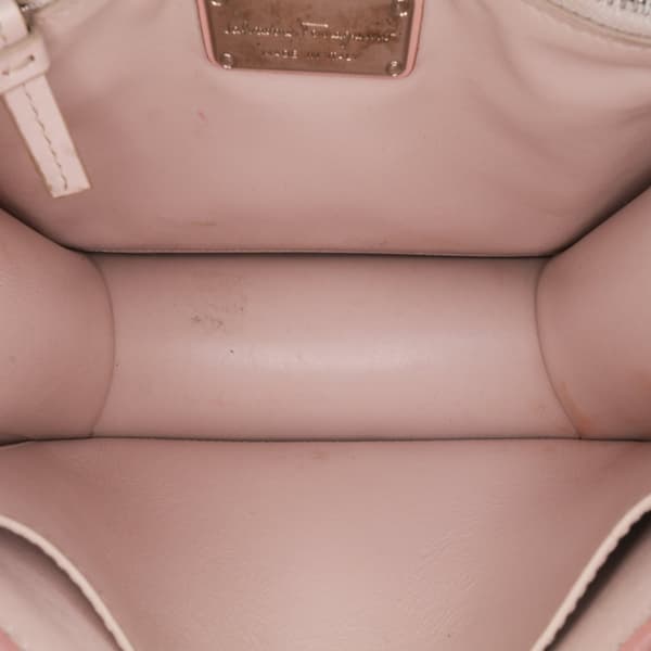 Pre-owned Ferragamo Vara Leather Bow Crossbody Pink
