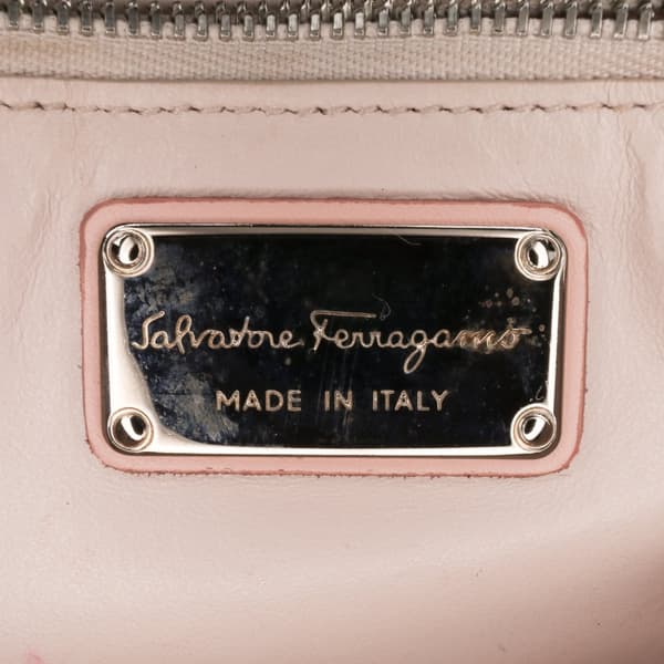 Pre-owned Ferragamo Vara Leather Bow Crossbody Pink