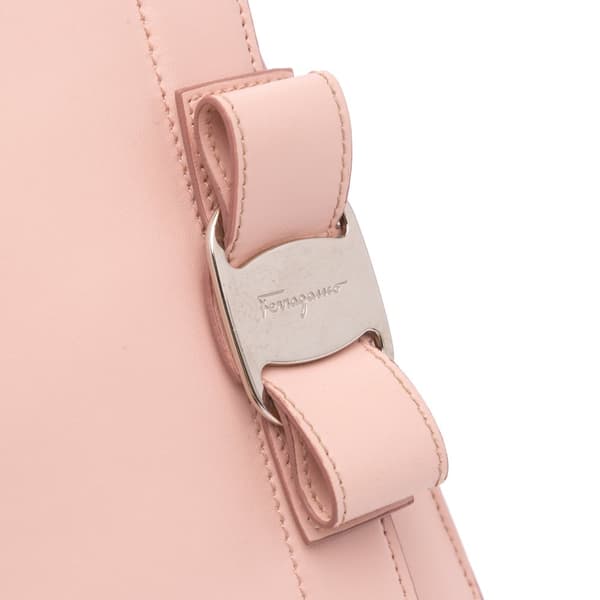 Pre-owned Ferragamo Vara Leather Bow Crossbody Pink