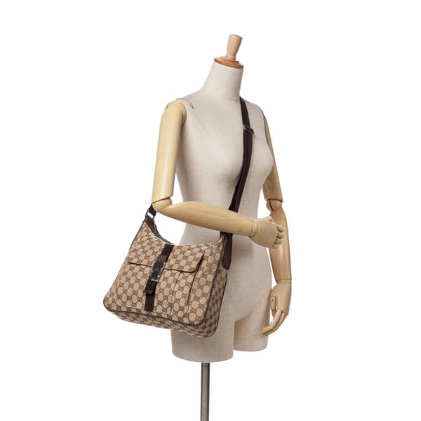 Pre-owned Gucci GG Canvas Crossbody Brown