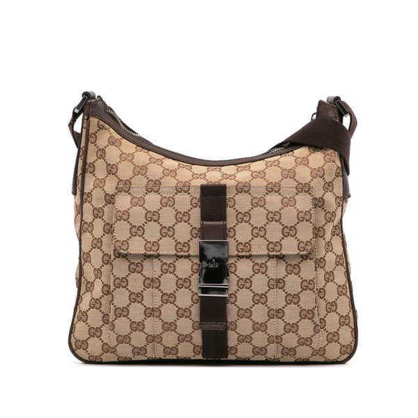 Pre-owned Gucci GG Canvas Crossbody Brown