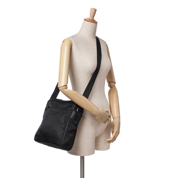 Pre-owned Prada Tessuto Zip Top Crossbody Black