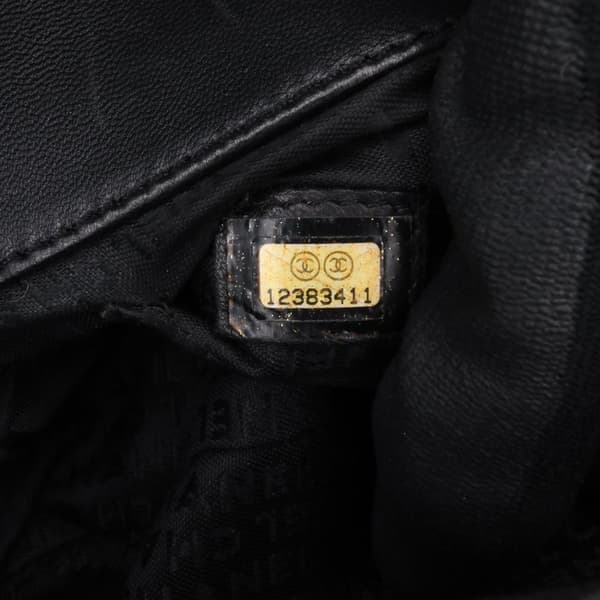 Pre-owned Chanel Extra Mini Camellia Choco Bar Lambskin Flap Black