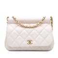 Pikkukuva 1 / 9: Pre-owned Chanel Quilted Caviar Frame Flap Clutch with Chain White