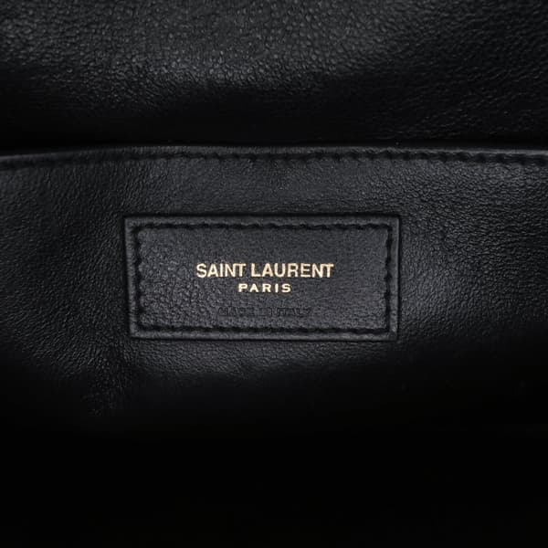 Pre-owned Saint Laurent Large Patent Vicky Crossbody Black