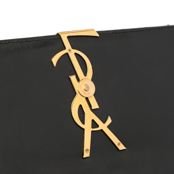 Pre-owned Saint Laurent Large Patent Vicky Crossbody Black