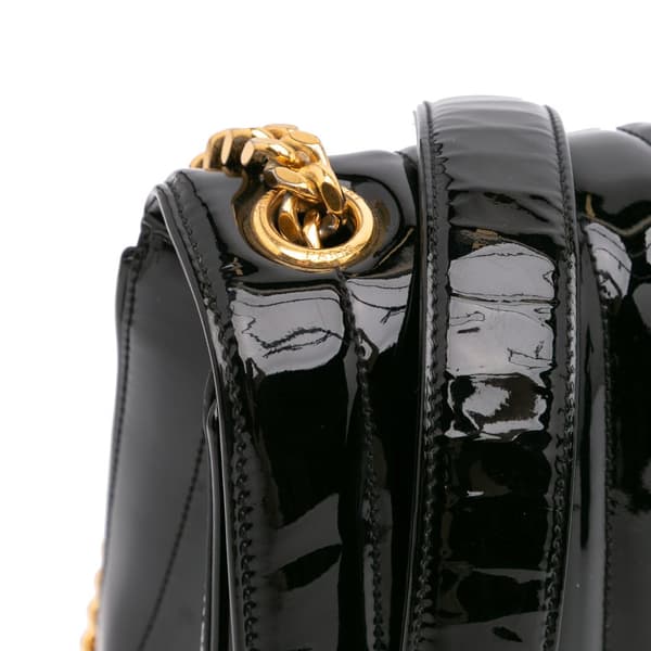 Pre-owned Saint Laurent Large Patent Vicky Crossbody Black